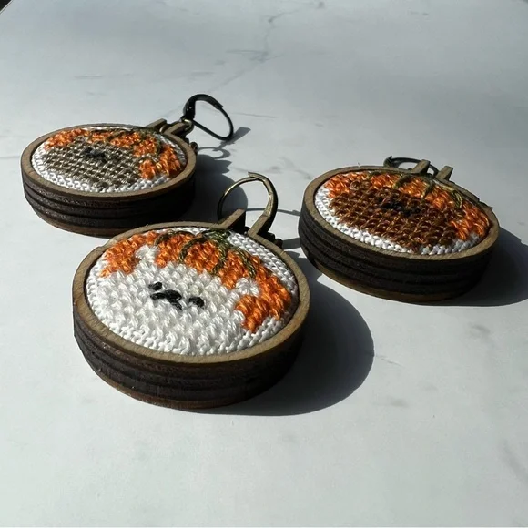 Handcrafted Pumpkin Head Bear Embroidery Charms HP - Picture 8 of 8